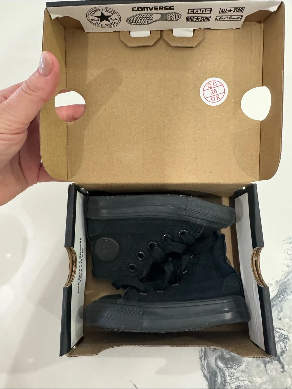 Converse Kids Black High Top Sneakers - All Black Chuck Patch